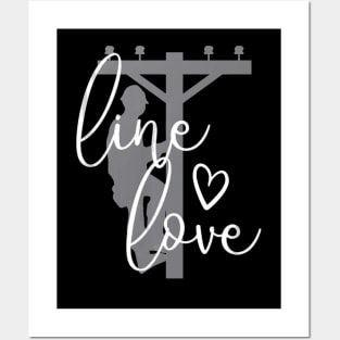 Line Love Electrical Linemans Wife or Girlfriend Posters and Art